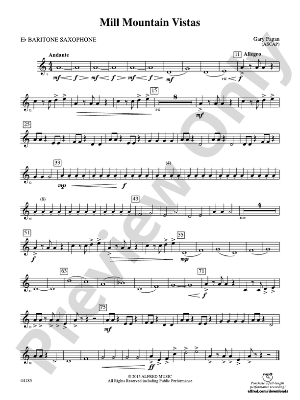 Mill Mountain Vistas Eflat Baritone Saxophone Eflat Baritone