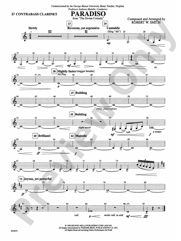 Paradiso Eflat Contrabass Eflat Contrabass Part