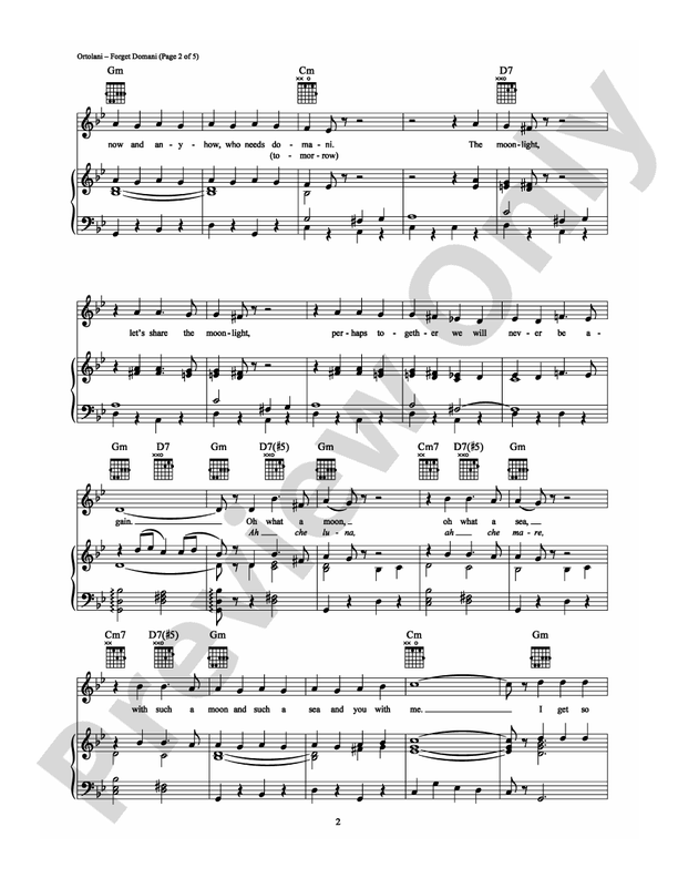 Domani Piano/Vocal/Chords Riz Ortolani Digital Sheet Music