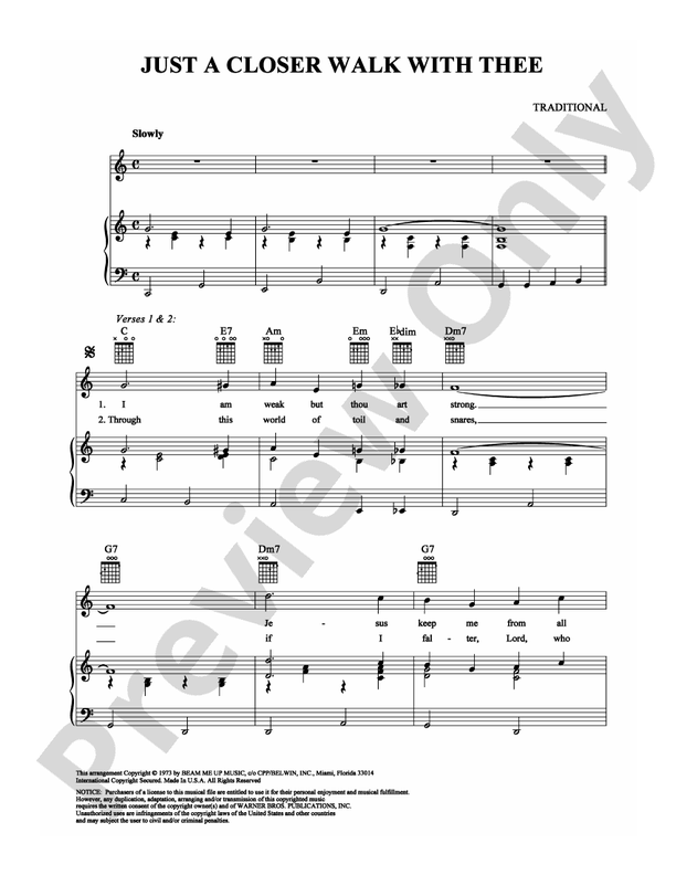 Just A Closer Walk With Thee Piano Tutorial Just a Closer Walk with Thee: Piano/Vocal/Chords: Traditional - Digital