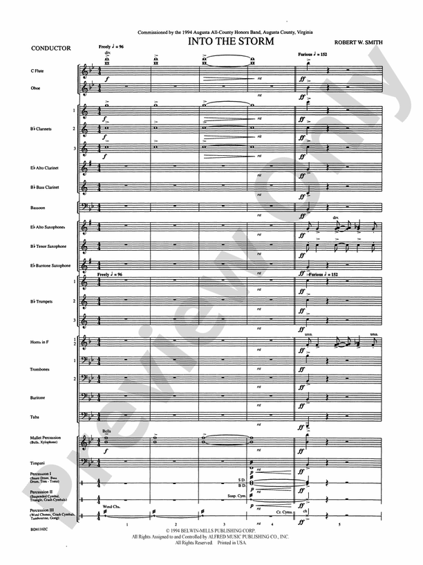 Into the Storm Concert Band Conductor Score & Parts Robert W. Smith Digital Sheet Music Download