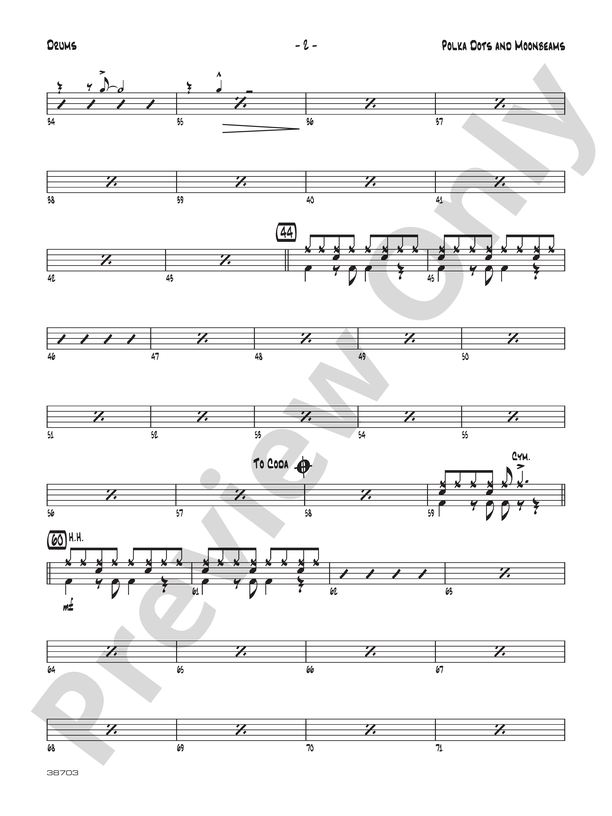 Polkadots and Moonbeams: Vocal Solo with Jazz Ensemble Conductor Score &  Parts: Jimmy Van Heusen - Digital Sheet Music Download