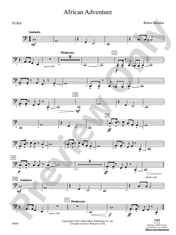 African Adventure Tuba Tuba Part Digital Sheet Music Download