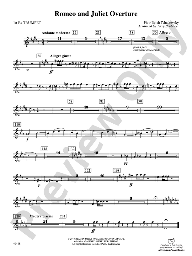 Romeo and Juliet Overture: 1st B-flat Trumpet: 1st B-flat Trumpet
