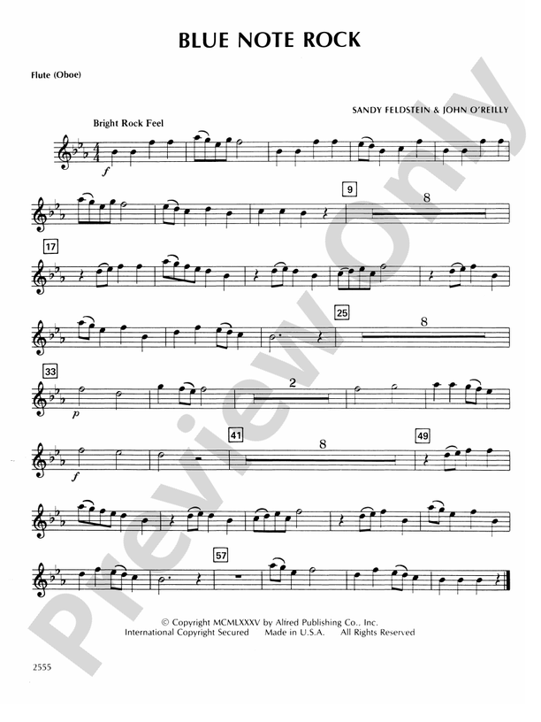 Blue Note Rock Flute Flute Part Digital Sheet Music Download