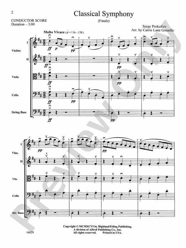 Classical Symphony String Orchestra Conductor Score & Parts Digital