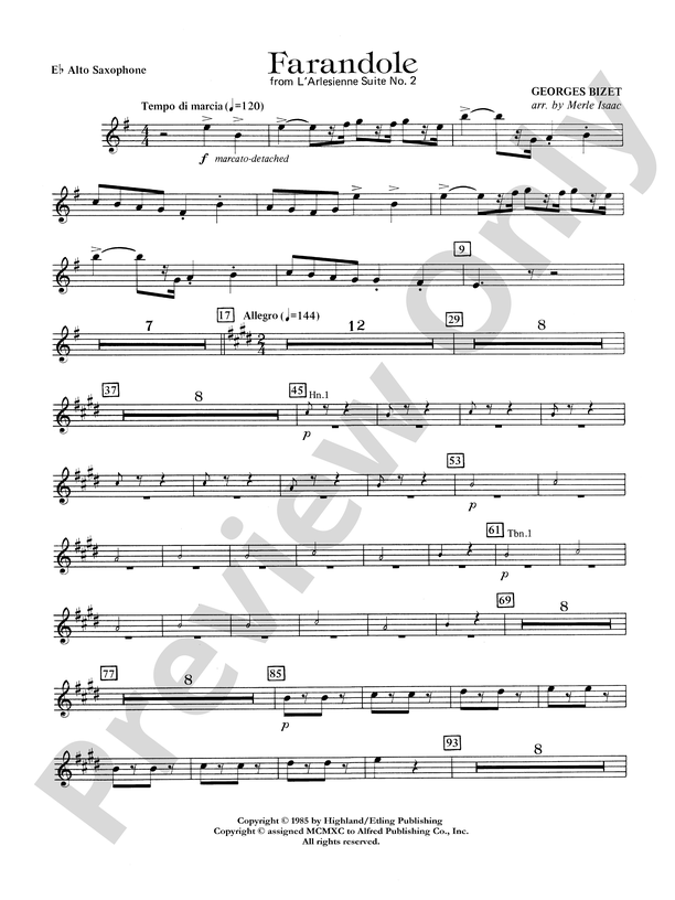 Farandole: E-flat Alto Saxophone