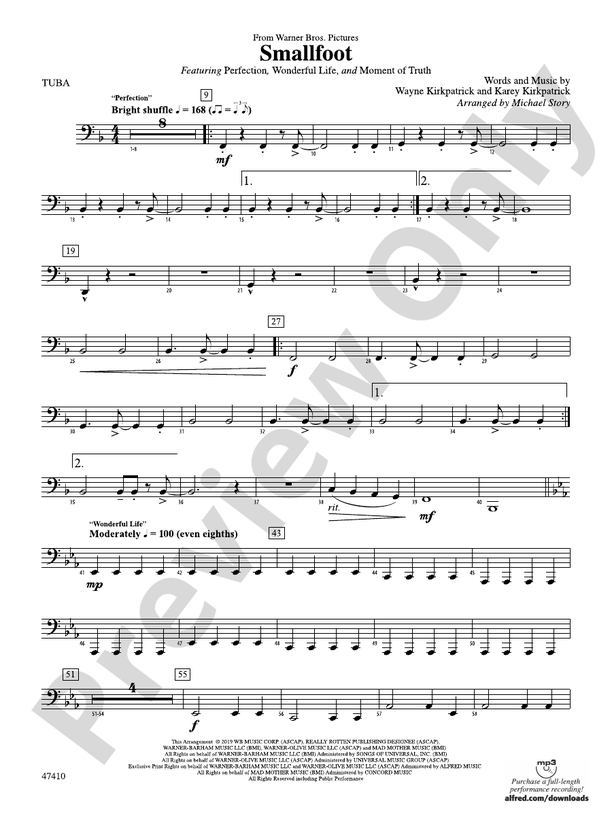 Smallfoot Tuba Tuba Part Digital Sheet Music Download