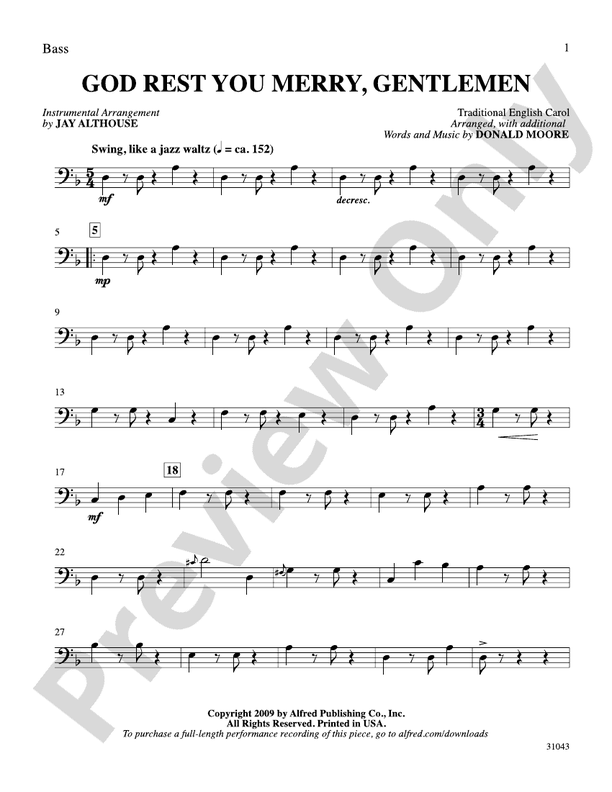 God Rest You Merry, Gentlemen: String Bass