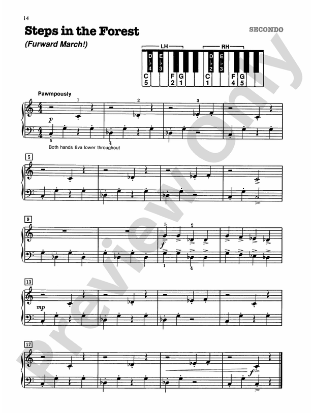 Steps in the Forest (Furward March!) - Piano Duet (1 Piano, 4 Hands)