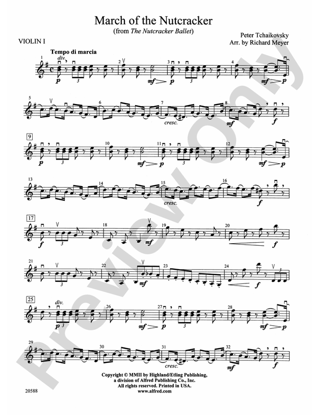 March of the Nutcracker (from The Nutcracker Ballet) 1st Violin 1st