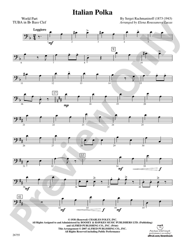 Italian Polka (wp) Bflat Tuba B.C. (wp) Bflat Tuba B.C. World Part