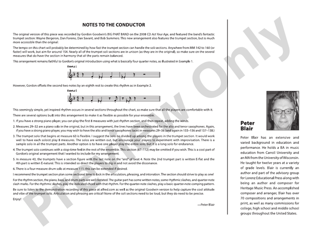 Backrow Politics: Score: Jazz Ensemble Score - Digital Sheet Music