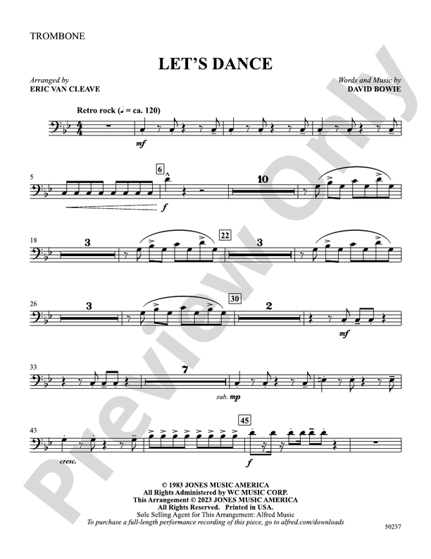 Let'S Dance: 1st Trombone: 1st Trombone Part - Digital Sheet Music.