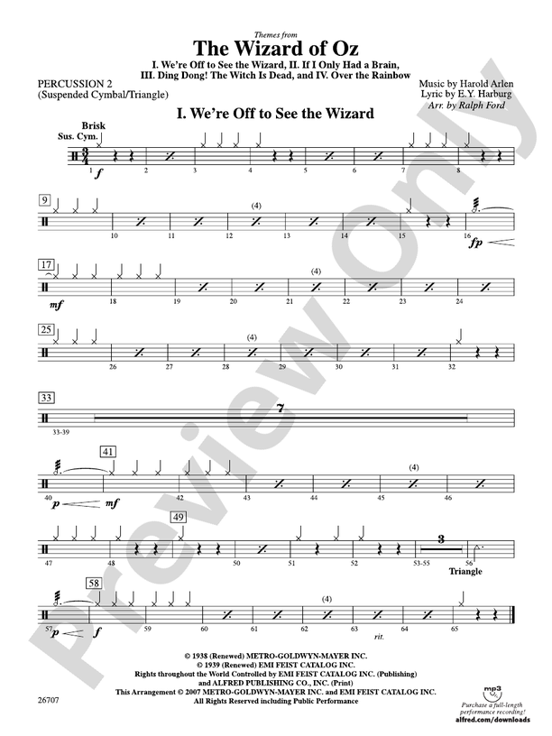 The Wizard of Oz: 2nd Percussion