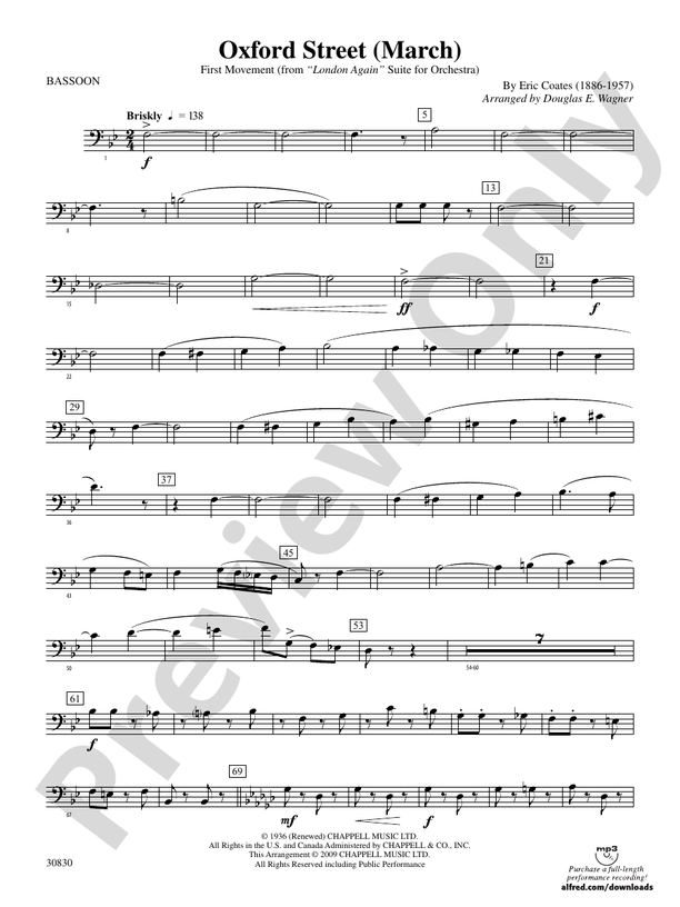 Oxford Street (March): Bassoon: Bassoon Part - Digital Sheet Music Download