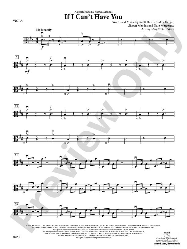 IF I CANT HAVE YOU/PIS Viola Viola Part Digital Sheet Music Download