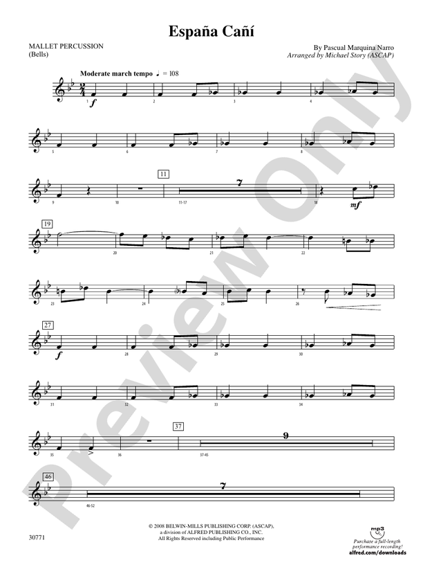 España Cañí Mallets Mallets Part Digital Sheet Music Download