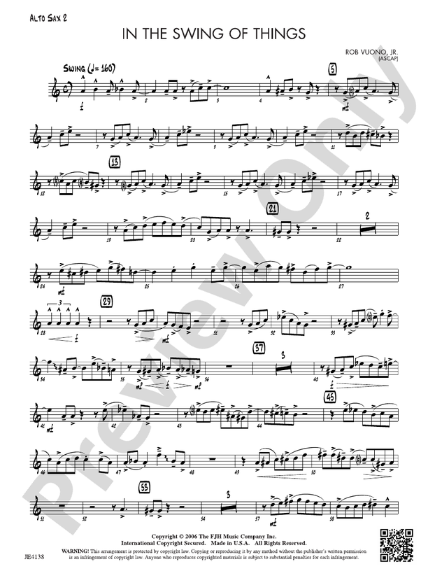 In the Swing of Things: Alto Sax 2: Alto Sax 2 Part: Rob Vuono Jr ...