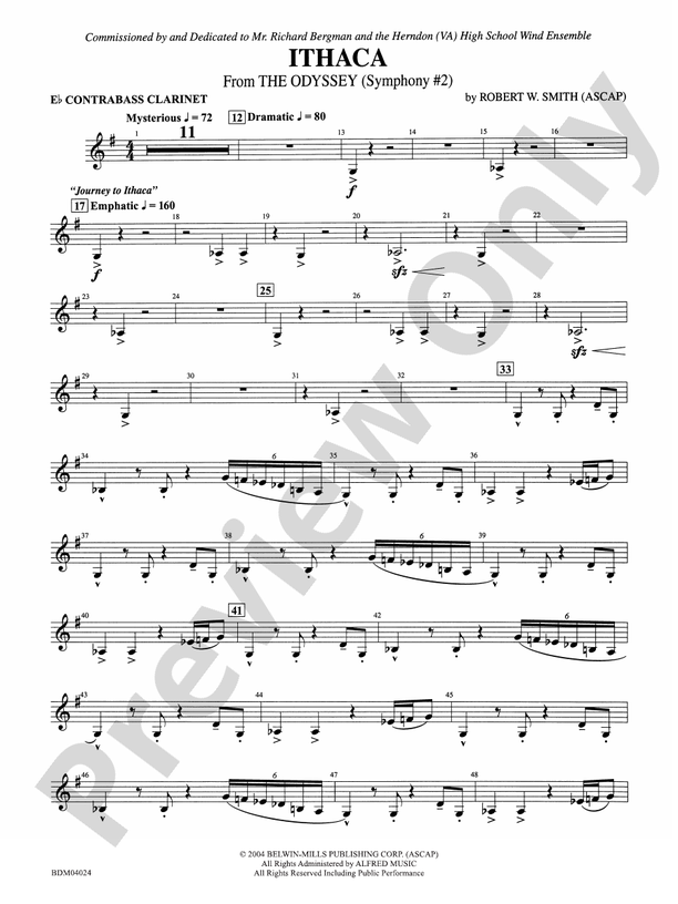 Ithaca (from The Odyssey (Symphony No. 2)) Eflat Contrabass