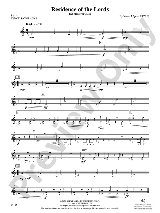 Residence of the Lords: Part 4 - Tenor Saxophone