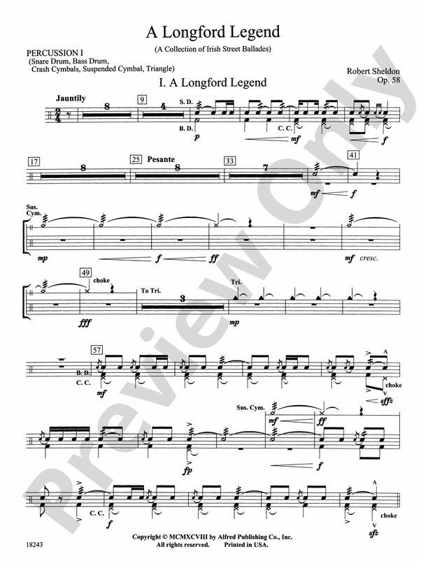A Longford Legend 1st Percussion 1st Percussion Part Digital Sheet