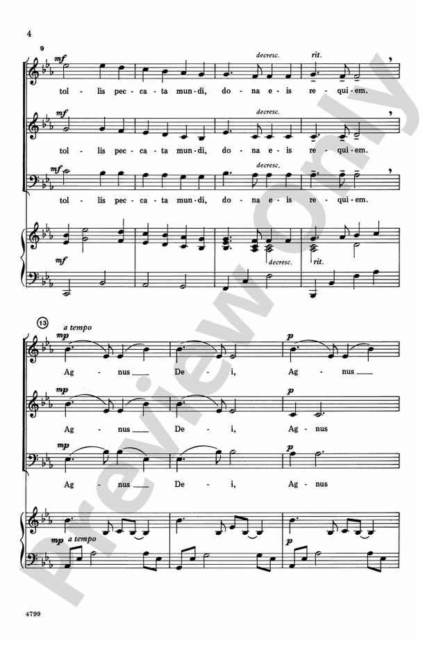 Pie Jesu 3Part Mixed Choral Octavo Greg Gilpin Digital Sheet Music