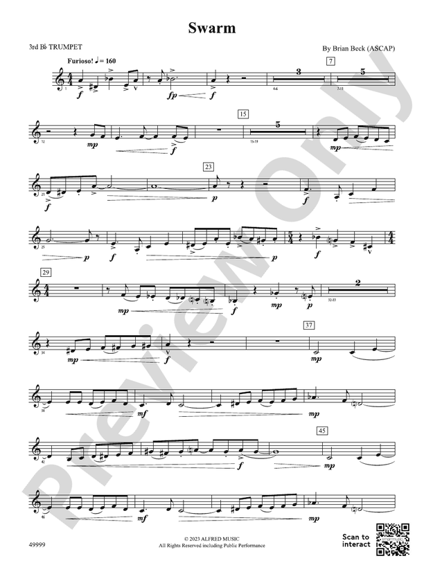 Swarm: 3rd B-flat Trumpet: 3rd B-flat Trumpet Part - Digital Sheet Music Download