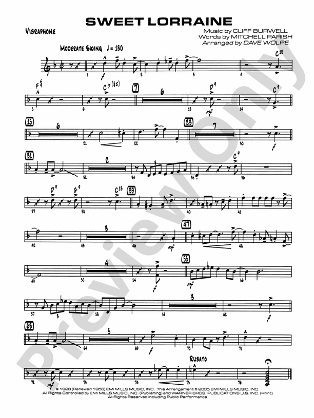 Sweet Lorraine: Vibraphone