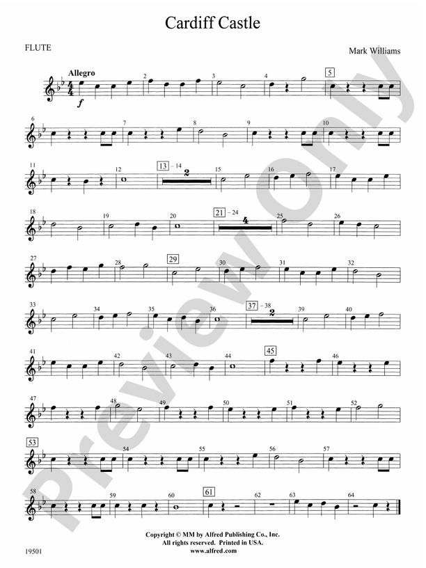 Cardiff Castle: Flute: Flute Part - Digital Sheet Music Download