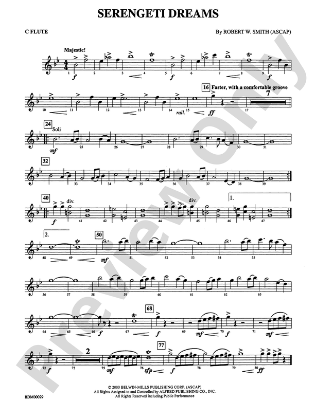 Serengeti Dreams: Flute: Flute Part - Digital Sheet Music Download