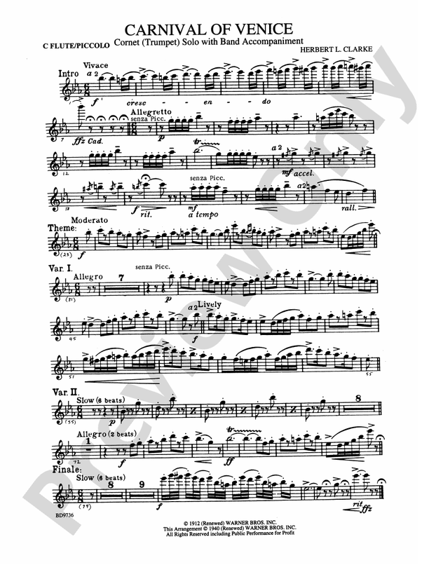 Carnival of Venice (Trumpet) Solo with Band