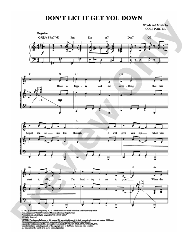 Don't Let It Get You Down: Piano/Vocal/Chords: Cole Porter - Digital ...