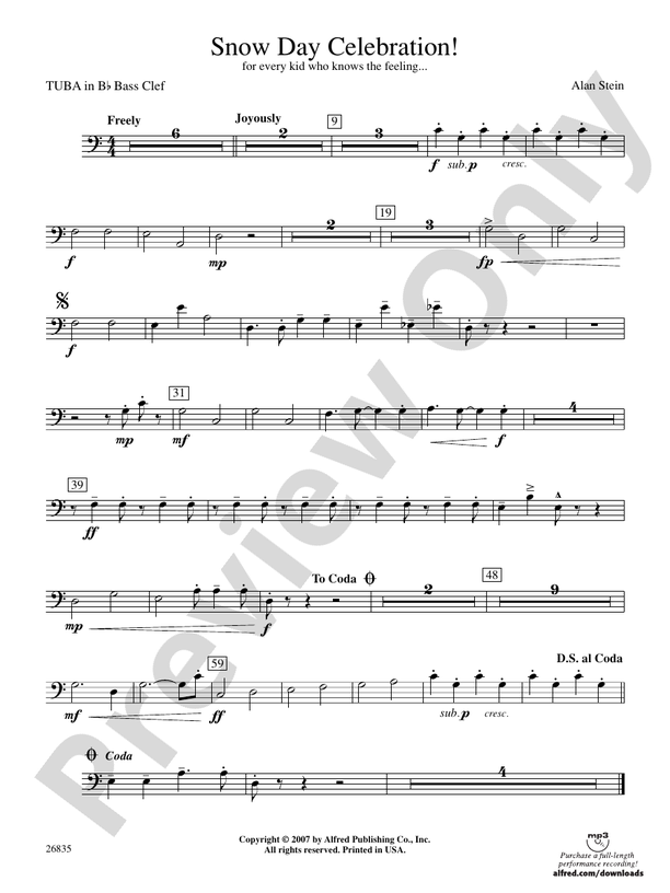 Snow Day Celebration!: (wp) B-flat Tuba B.C.: (wp) B-flat Tuba B.C ...