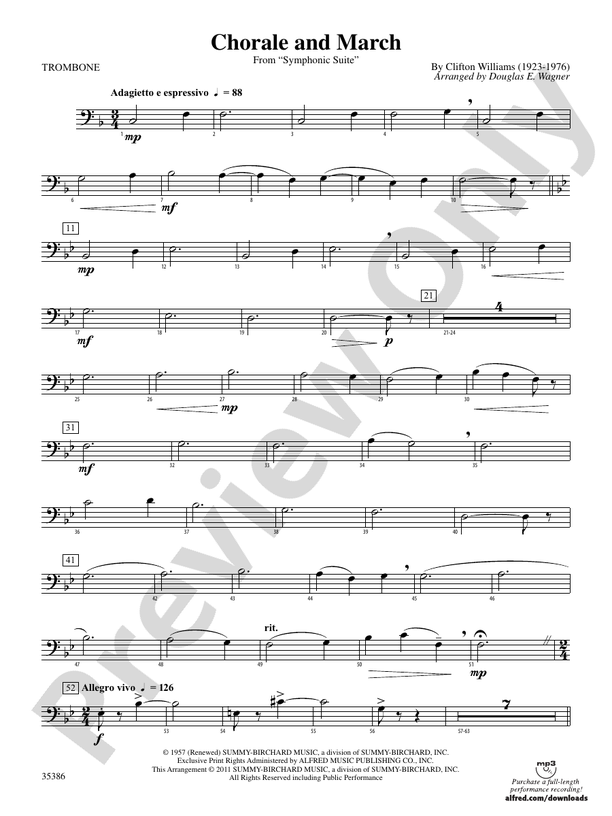 Chorale and March 1st Trombone 1st Trombone Part Digital Sheet