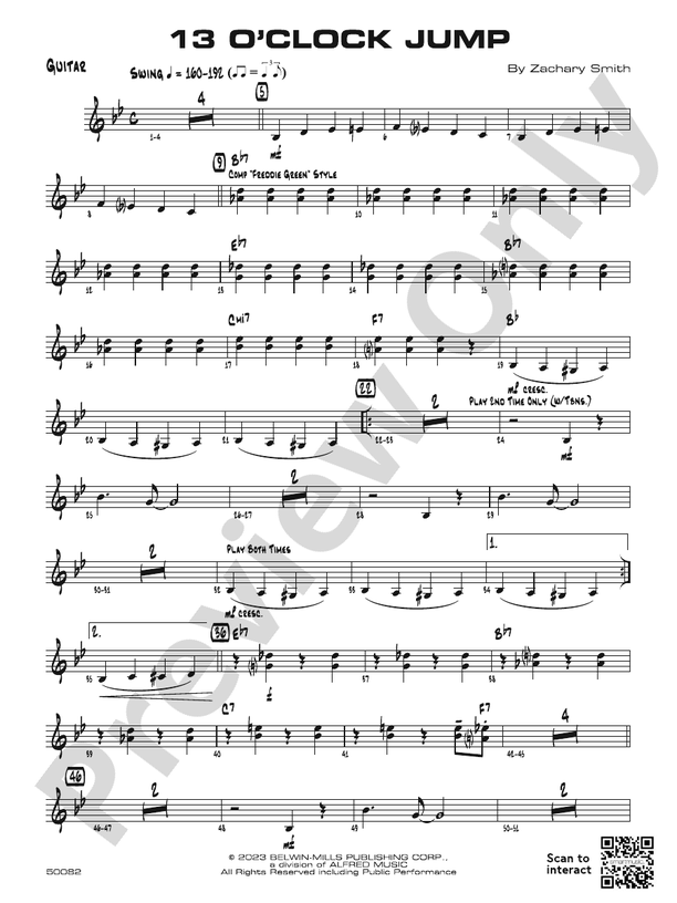 13 OCLOCK JUMP/JFY Guitar Guitar Part Digital Sheet Music Download