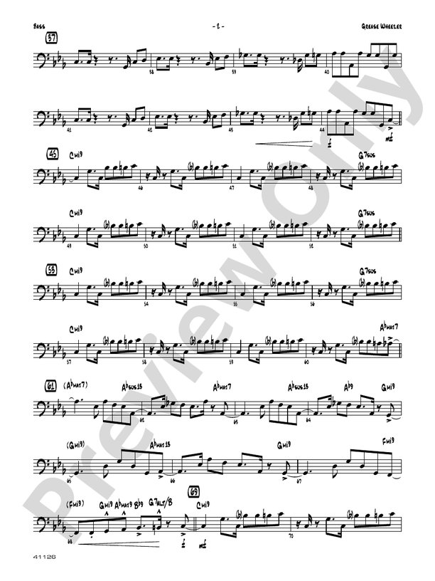 Grease Wheezer String Bass String Bass Part Digital Sheet Music