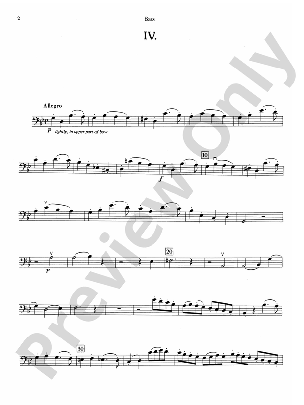 Mozart's Symphony No. 25 in G Minor, 3rd & 4th Movements String Bass