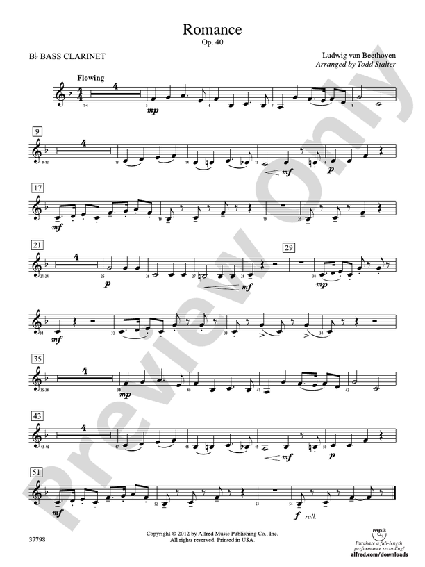 Romance, Op. 40 Bflat Bass Bflat Bass Part