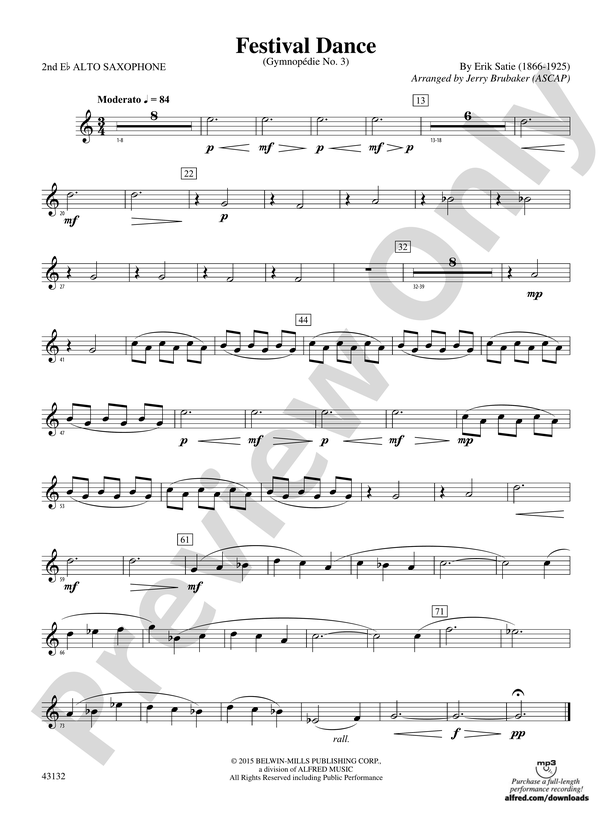 Festival Dance 2nd E Flat Alto Saxophone 2nd E Flat Alto Saxophone Part Digital Sheet Music 