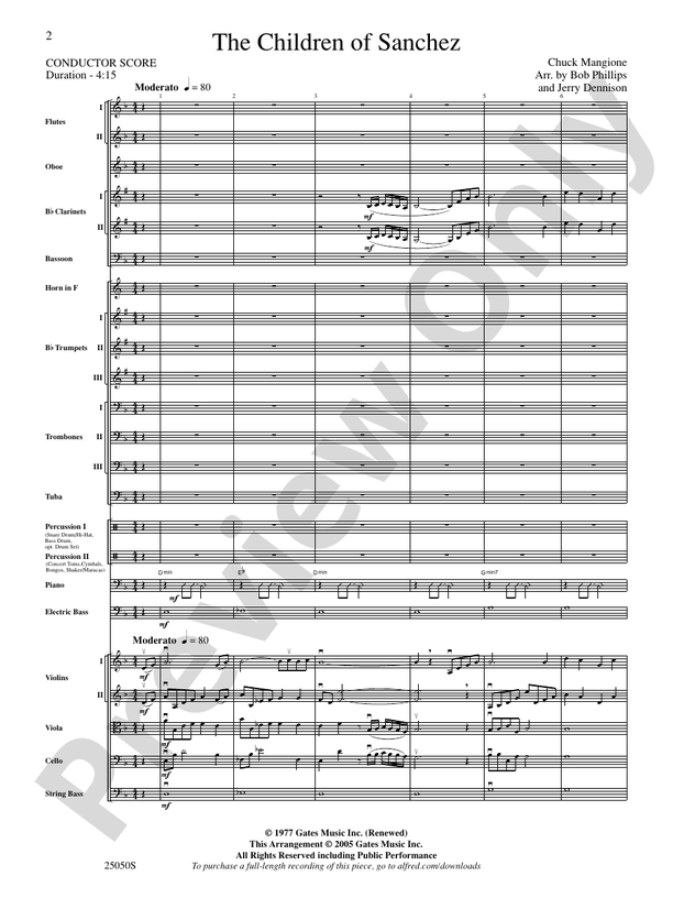 The Children of Sanchez: Full Orchestra Conductor Score & Parts: Chuck ...