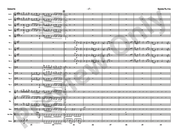 Backrow Politics: Jazz Ensemble Conductor Score & Parts: Gordon
