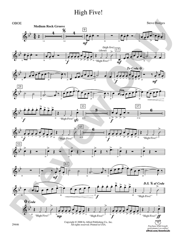 High Five!: Oboe: Oboe Part - Digital Sheet Music Download