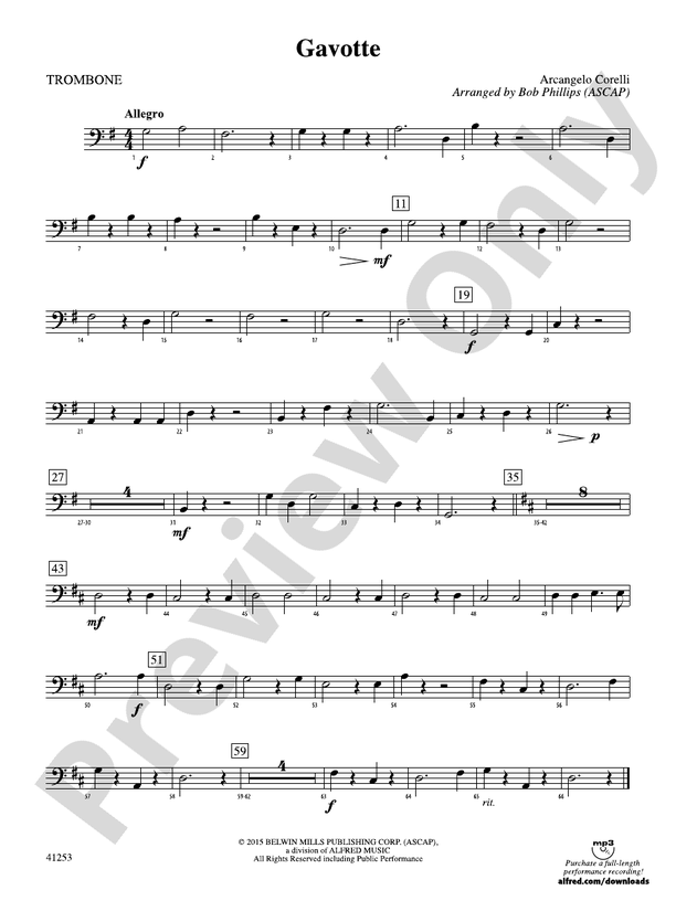 Gavotte: 1st Trombone