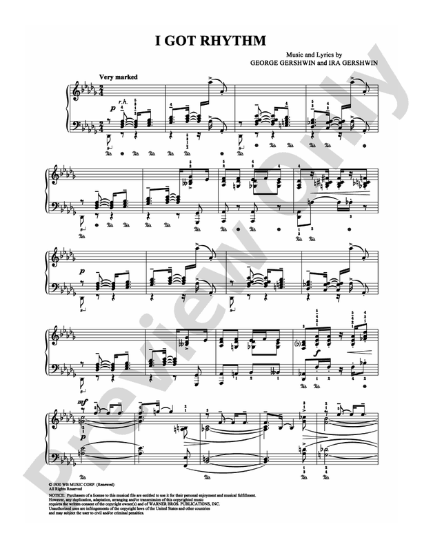 I Got Rhythm: Piano: George Gershwin - Digital Sheet Music