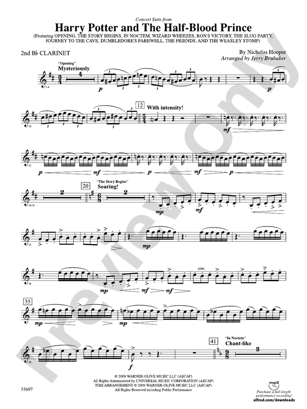 Harry Potter and the Half-Blood Prince, Concert Suite from: 2nd B-flat ...