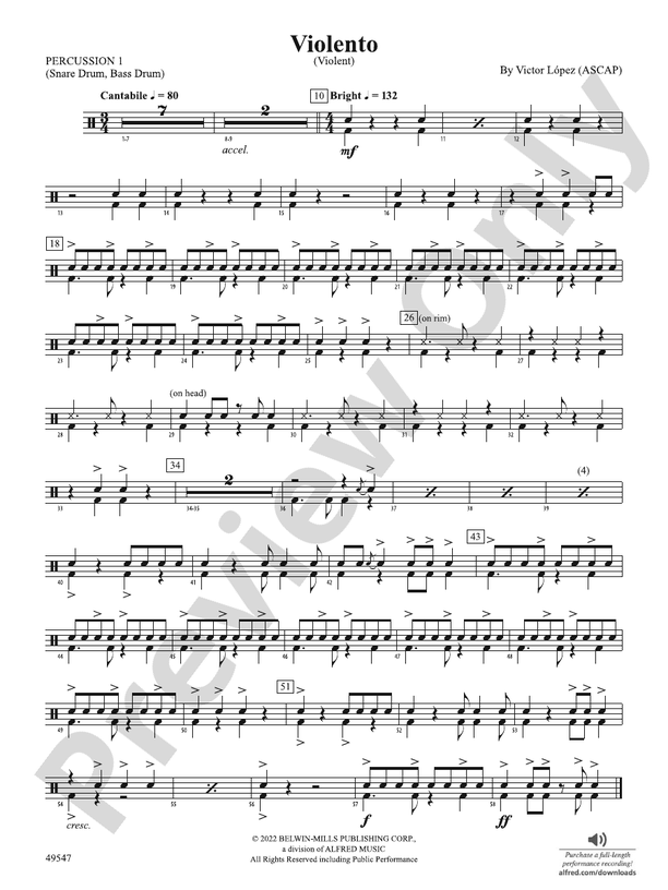 Violento: 1st Percussion