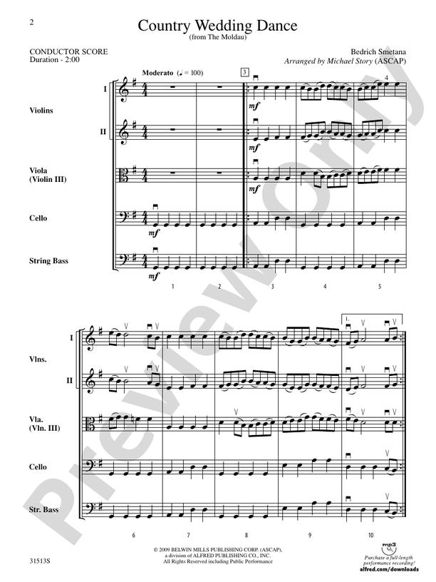 Country Wedding Dance (from The Moldau): Score: String Orchestra Score ...