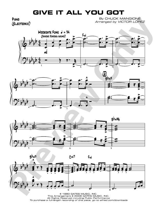 Give It All You Got: Piano Accompaniment