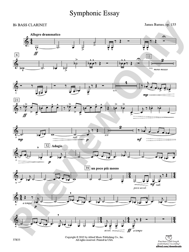 Symphonic Essay Bflat Bass Bflat Bass Part